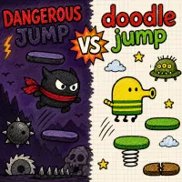 Play Game Dangerous Jump vs Doodle Jump