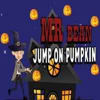 Play Game Mr Bean Jump on Pumpkin